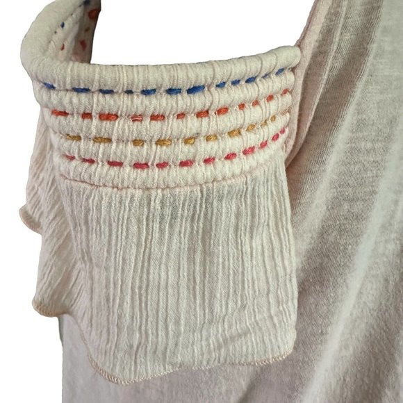 Akemi Kin Anthropology Blouse Women's XS Pink Cold Shoulder A-line Top - Picture 5 of 6